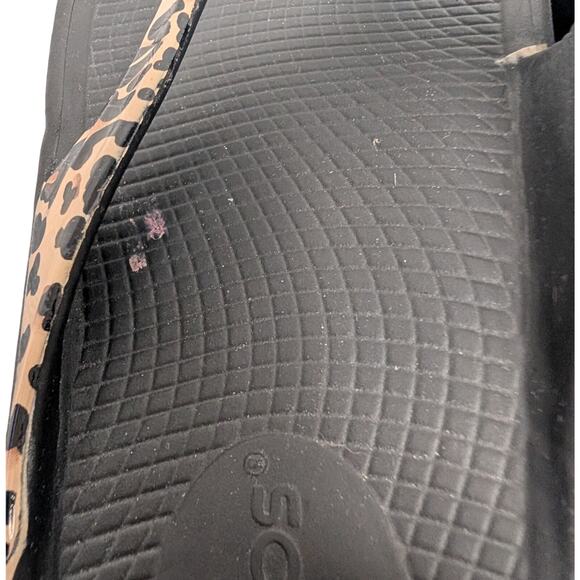 Oofos Oolala Sandals Womens 10 Leopard Recovery Thong Cushion Plantar Fasciitis - Picture 5 of 7